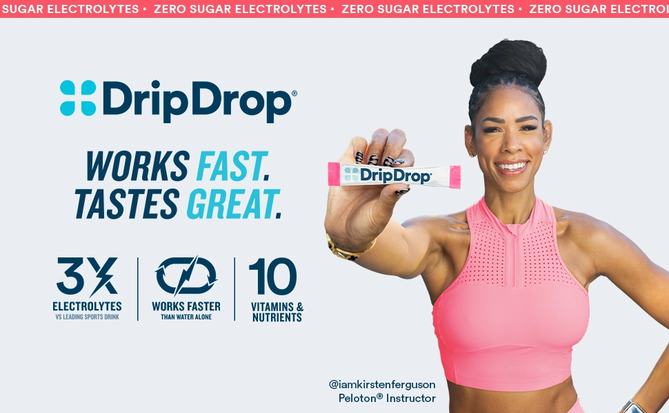 DripDrop Zero Sugar Electrolyte Drink Mix, 40 Servings