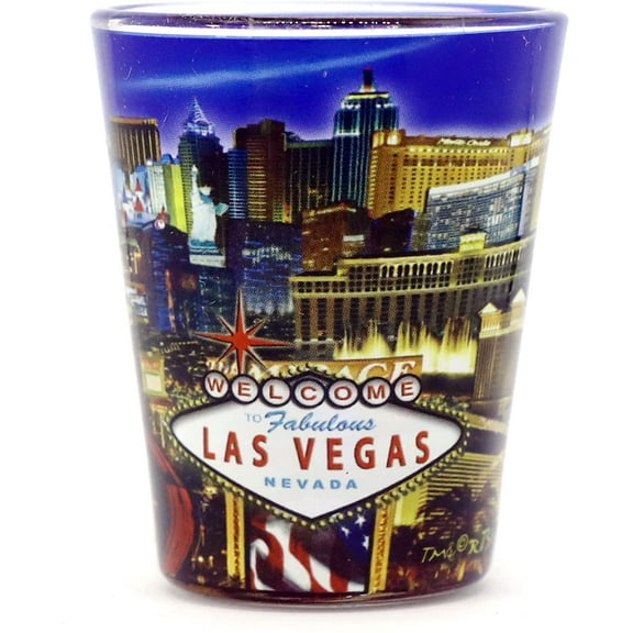 Las Vegas Nevada Blue Strip Shot Glass