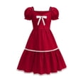 thumbnail image 4 of Splozh Kid Dresses Girls Summer Dress Kids Puff Sleeve Square Neck Smocked Dresses Tiered Sundress 4-5 Years,Red, 4 of 4