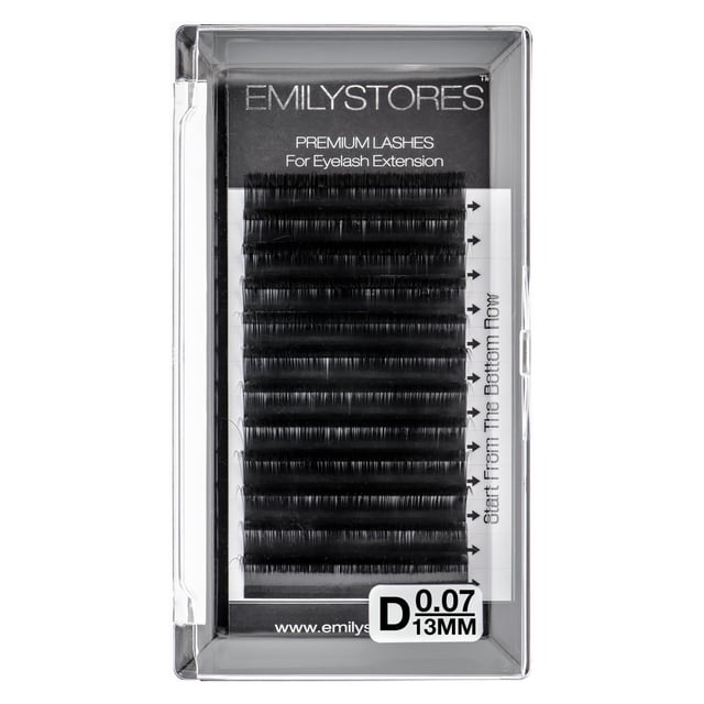Extensiones de pestañas EMILYSTORES 0,07 mm de grosor D Longitud del rizo 13 mm Tamaño único Pestañas de volumen rápido para extensiones de pestañas Fácil abanico Floración Pestañas autoventiladas (0,