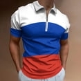 thumbnail image 2 of Flag of Russia Men Zipper T-shirt Summer Casual Short Sleeve T-shirt Top, 2 of 7