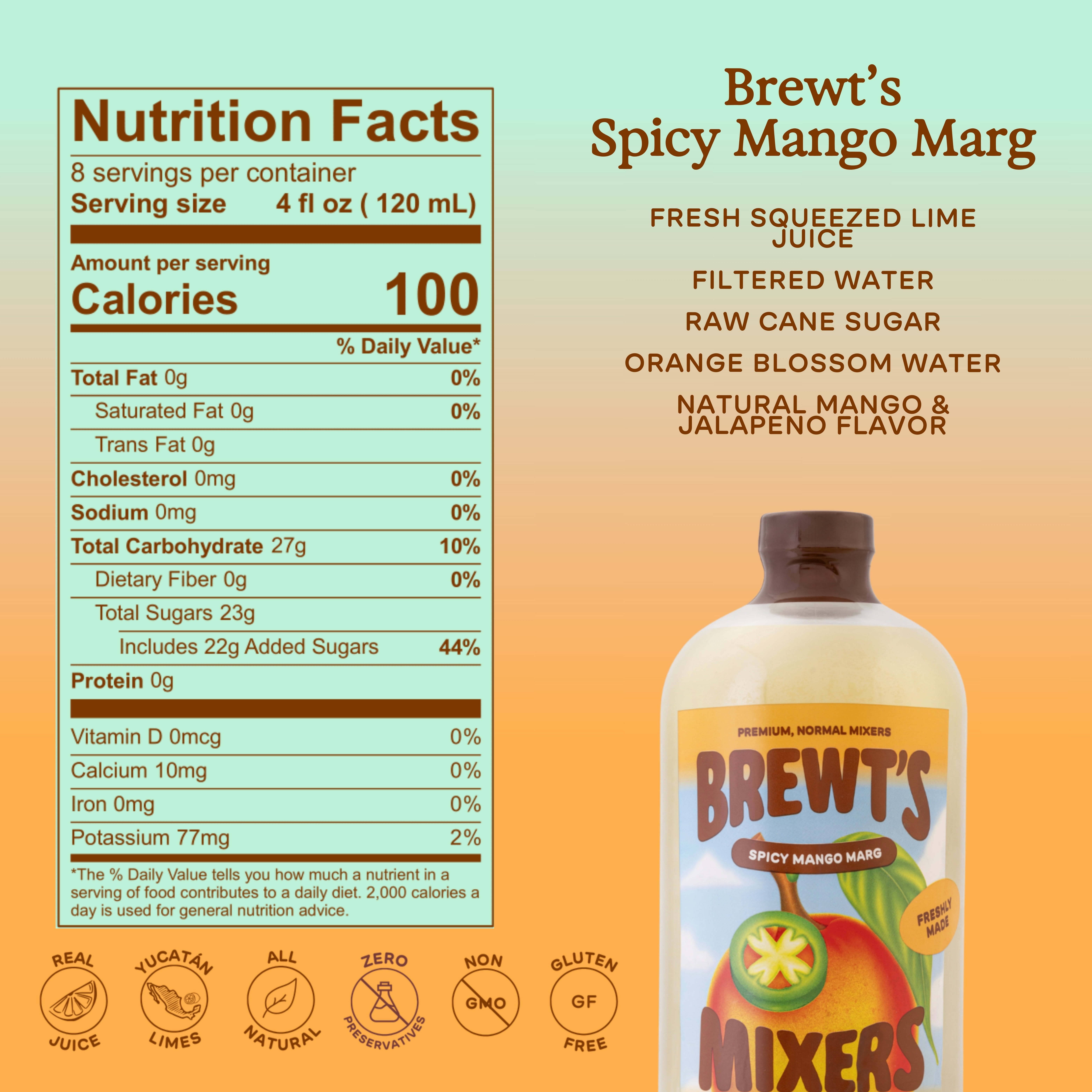 Brewt's Spicy Mango Margarita Mix