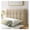 Beige, variant on Tufted Button Linen Fabric Upholstered Twin Headboard in Beige