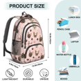 thumbnail image 5 of French Bulldog and Bone Pink Pattern Cute School Backpack Bag with Padded Back and Adjustable Shoulder Straps 16.9 X 12.6 X 5.9 Inches, 5 of 5