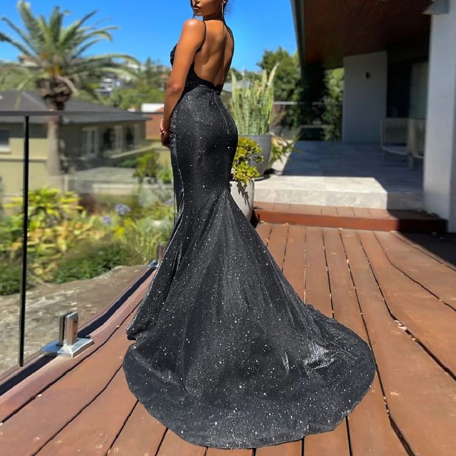 Off-White tire-effect ring sleeveless gown - Black