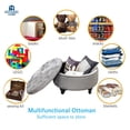 thumbnail image 3 of Nathaniel Home, 30" Round Storage Ottoman Footstool with Removable Lid, Button Tufted Ottoman Coffee Table with Legs, Large Ottoman with Storage for Bedroom, Gray, 3 of 9