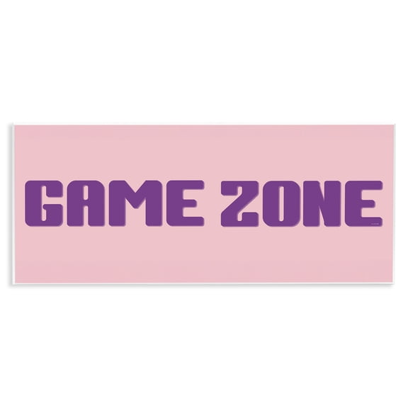 Stupell Industries Contemporary Game Zone Purple & Pink Wall Plaque Art, 17 x 7, by Yass Naffas Designs