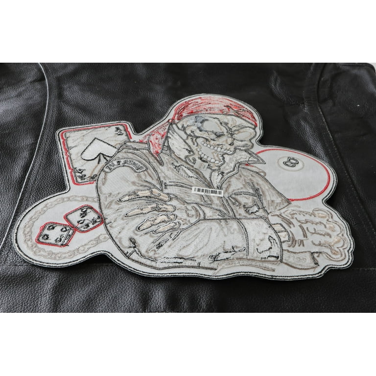 Skull Biker Patch Large Embroidered Patches For Clothing Punk Patches On  Clothes Sew/Iron On Patches