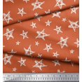 thumbnail image 3 of Soimoi Orange Japan Crepe Satin Fabric Stars Star Print Sewing Fabric Yard 44 Inch Wide, 3 of 3