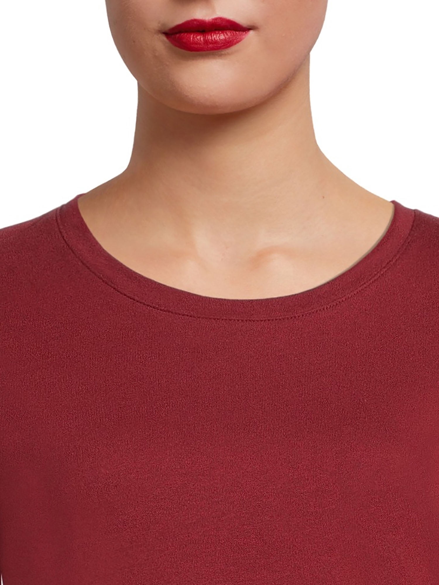 Time and Tru Crewneck Cotton Long Sleeve T-Shirt (Women's)