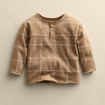 

Baby & Toddler Little Co. by Lauren Conrad Long Sleeve Henley Tee Color: Tan Check Size: 3 MONTHS