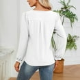 thumbnail image 5 of Women's Long Sleeve Tops Dressy Casual Shrug Ruffle Sleeve Tunic Shirts V Neck Blouses Solid Ladies Shirts White,M, 5 of 6