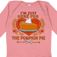 thumbnail image 4 of Inktastic I'm Just Here for the Pumpkin Pie with Heart and Leaves Boys or Girls Long Sleeve Baby Bodysuit, 4 of 5