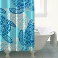 thumbnail image 4 of Sea Turtle Shower Curtain 72x72 Inch, Ocean Theme Waterproof Polyester Fabric Bathroom Curtain with Hooks, Marine Life Shower Decor for Beach Bathroom, 4 of 5