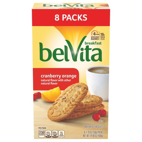 NABISCO BELVITA Cranberry Orange Breakfast Biscuits, 8 Packs (4 ...