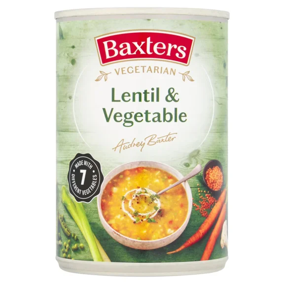 Baxters Vegetarian Lentil & Vegetable Soup 400G, Imported from Britain