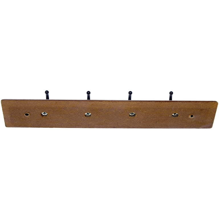 Mainstays 8.5 Key Rack 4 Hooks Walnut Finish 2 lbs Working Capacity Hardware Included Walmart