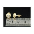 thumbnail image 6 of Diamond Domed Brushed Finish Earrings 10K Yellow Gold Round Pave Studs 1/4 Tcw., 6 of 6