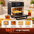 thumbnail image 3 of OUNIN Air Fryer Toaster Oven Combo 16 QT 11-in-1 Countertop Convection Steam Oven with Bake Roast Dehydrate Dual Cook Self-Cleaning, 3 of 12