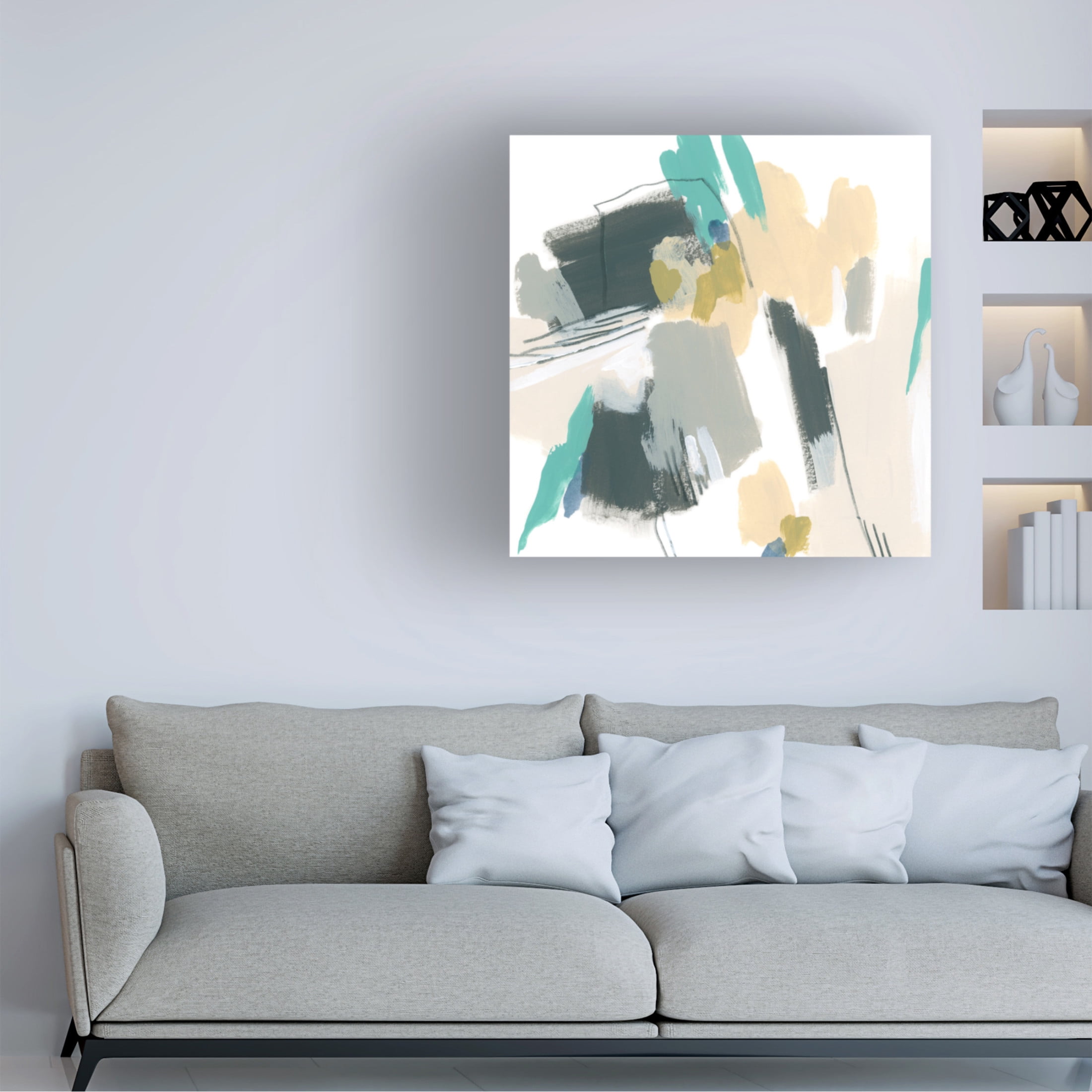 Canvas Wall Art - June Erica Vess 'Strike Reflection III' Wall Art for Living Room, Bedroom, or Office Décor by Trademark Fine Art - 14 x 14 Inches