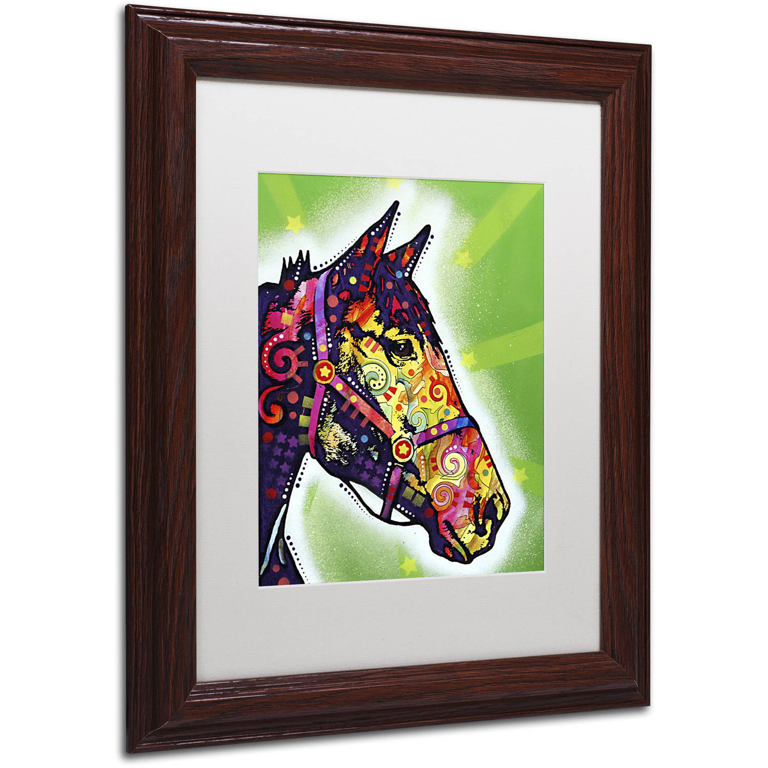 Trademark Fine Art "Horse II" Canvas Art by Dean Russo, White Matte, Wood Frame