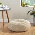 thumbnail image 2 of GDF Studio Capson Cotton Knitted Donut Pouf, Beige, 2 of 4