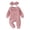 Pink, variant on Faraee Newborn Baby Girl Floral Romper Set Waffle Knit Long Sleeve Ruffle Jumpsuit with Bow Headband 0 3 6 9 Months Infant Fall Winter Outfit