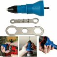 thumbnail image 4 of Pinces à Rivets Sans Fil Pistolet à Rivets Électrique Kit d'Outils de Perceuse Adaptateur Insert Écrou Accessoires d'Outils Électriques (Bleu), 4 of 5