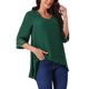 thumbnail image 4 of BLUSA MESH DE MANGA 3/4 CON ESCOTE EN V Y MANGAS DE CAMPANA INSPIRE CHIC, TALLA M, VERDE, CON HEMISFERIO ASIMÉTRICO E IRREGULAR, BLUSA CASUAL, 4 of 5