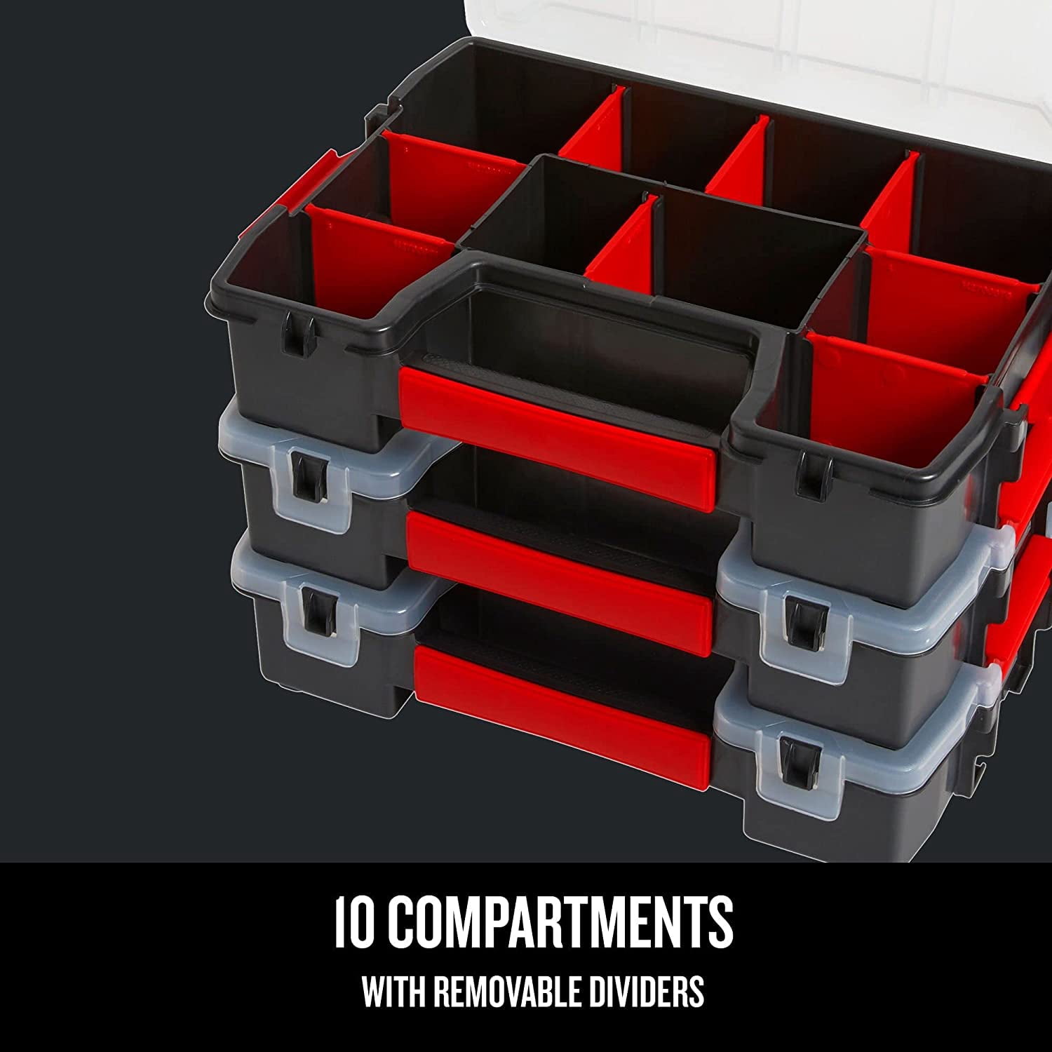 Tool Organizer, 2-Packs with 14-Compartments, Lid Includes Secure Latch (CMST60944M)
