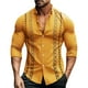 thumbnail image 1 of Camisas s Para Hombre Interior Camisas de vestir para hombre Camisa informal con botones de manga larga y corta con cuello de banda ajustada (Yellow, 3XL), 1 of 7