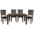thumbnail image 3 of Contemporary Rectangular Dark Oak Finish Dining Table With Self Leaf, Holds 6 Seats Extension Leaf For 6 Room, 3 of 4