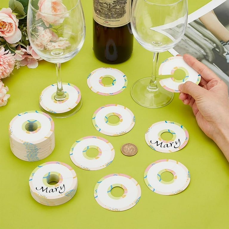 200PCS Paper Wine Glass Charms Blank Goblet Marker 2.8inch Round Drink Name  Tags for Wine Glasses - Walmart.com