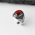 thumbnail image 2 of Roarsilver Fiery Elegance: 925 Sterling Silver Ring with Red Zircon Stone | 10, 2 of 4