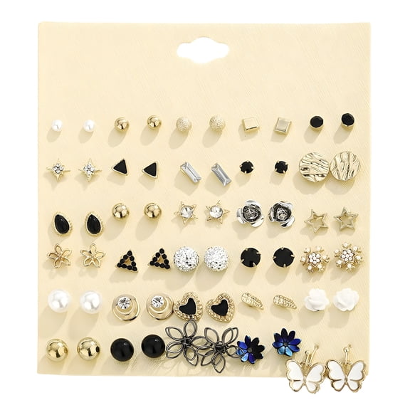 DESIGNICE Earring Sets,Zinc Alloy Earring Sets for Women,Stylish Exquisite Hypoallergenic Earrings,Cute Earrings for Daily Commuting and Office Work,30Pairs