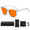 Orange&Gray, variant on Blue Light Glasses | Red Lens Gaming Glasses | Black Temple, 1 Pair