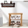 thumbnail image 1 of Bosonshop 2- Tier Bamboo Shoe Bench Rack Shoe Storage 19.7" x 10.6" x 17.5" (L x W x H), 1 of 5