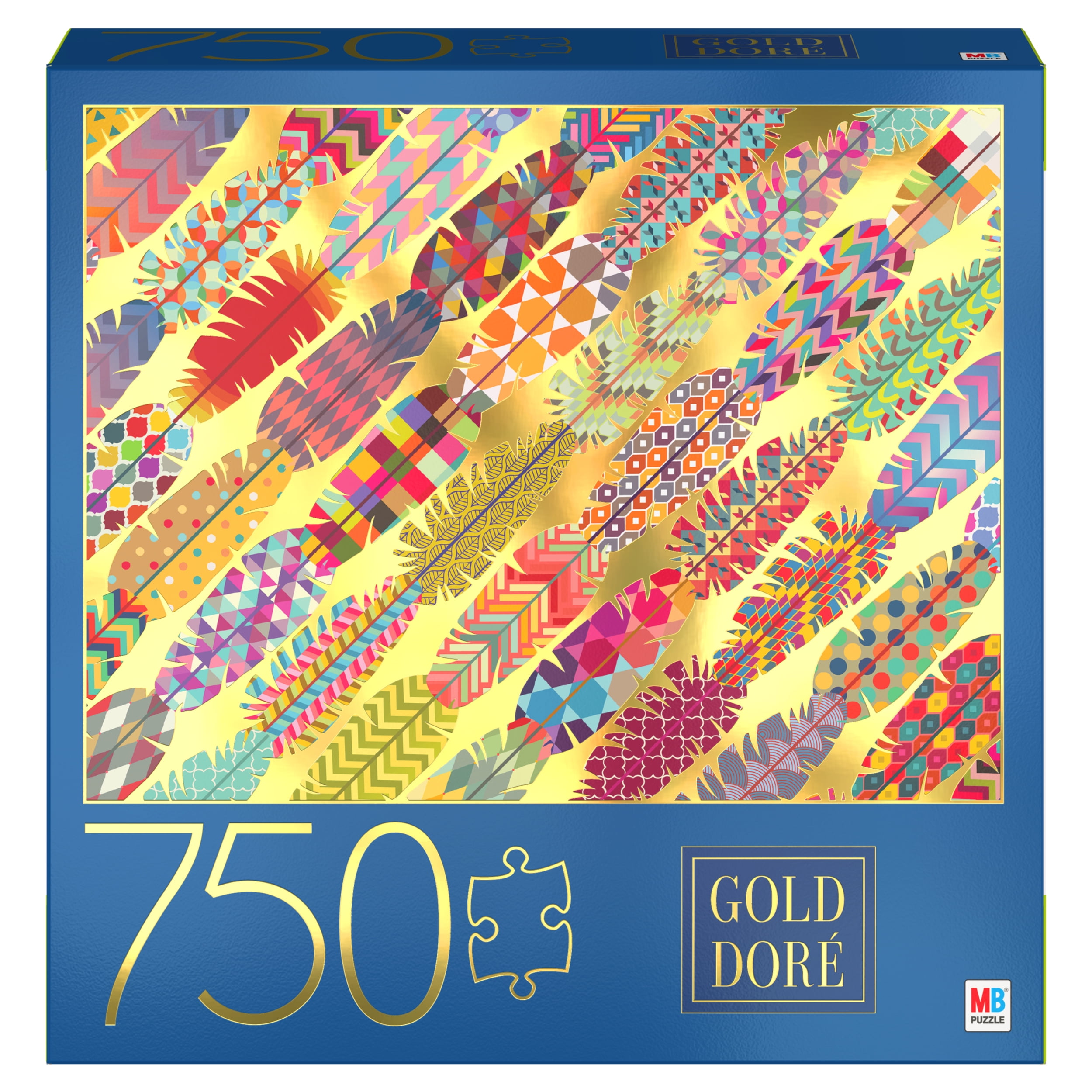 750Piece Jigsaw Puzzle with Foil Accents, Feathers