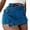 Blue, variant on Durtebeua Summer Shorts For Women Frayed Denim Shorts for Women Pockets High Waist Jean Shorts Blue L