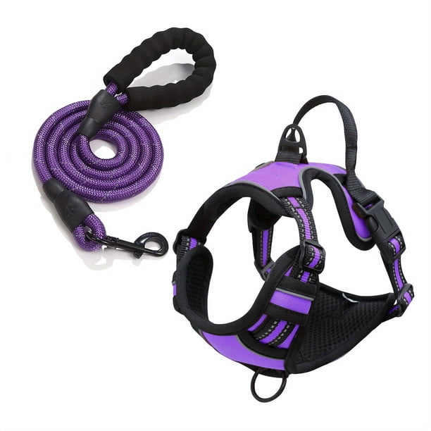 Escape-Proof Dog Harness & Leash Set: Reflective, Adjustable & Comfortable for Walks