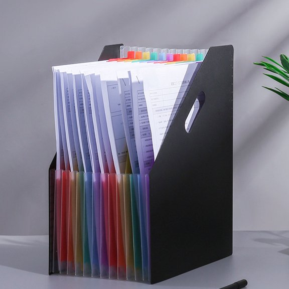 SEWCHICS Black Plastic Document File Folder Organizer for Home Office, 1 Pack Household Storage Solution