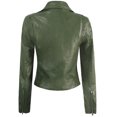 thumbnail image 2 of A2Y Women's Classic Vegan Leather Zip Up Rider Style Moto Biker Jacket Army Green M, 2 of 4