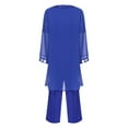 thumbnail image 2 of Yeahdor Mother of The Bride Dress Pant Suits Women Chiffon 3 Pieces Cocktail Party Dress Evening Gown Blue 4XL, 2 of 7