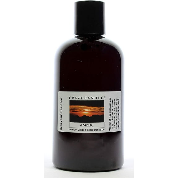 Crazy Candles 8oz Amber 8 Fl Oz Bottle (237ml) Premium Grade Scented Fragrance Oil Made in USA