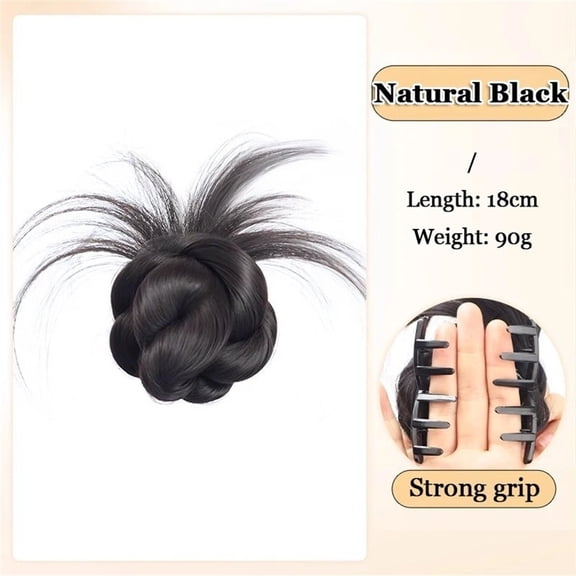 Synthetic Messy Hair Bun Scrunchie Braided Chignon Elegant Ponytail Extensions