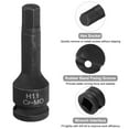 thumbnail image 4 of Uxcell 2pcs H11 (11mm) Hex Impact Bit Socket 1/2" Drive Hex CR-MO Steel Screwdriver Socket Adapter, 4 of 6