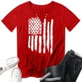 thumbnail image 4 of American Flag Shirt Tops Womens 4th of July T-Shirts Ring Hole Short Sleeve Sexy V-Neck Patriotic Tees, 4 of 6