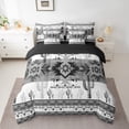 thumbnail image 2 of Manfei Western Hippie Aztec Bedding Comforter Set 7pcs for Adult, Rustic Bohemian Queen Bedding Sets, Fashion Grey Square Triangle Reversible Queen Sheet Sets, Luxury Bedroom Decor, 2 of 7