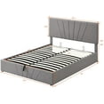 Queen Upholstered Platform Bed with Gas Lift up Storage, Queen Size Bed