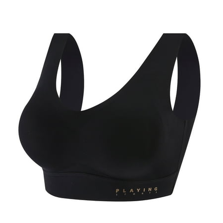 

EUHDSSDE Follure Women s Trackless Underwire Vest Ice Silk Back Sports Sleep Latex Bra Underwear